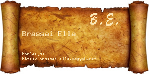 Brassai Ella névjegykártya